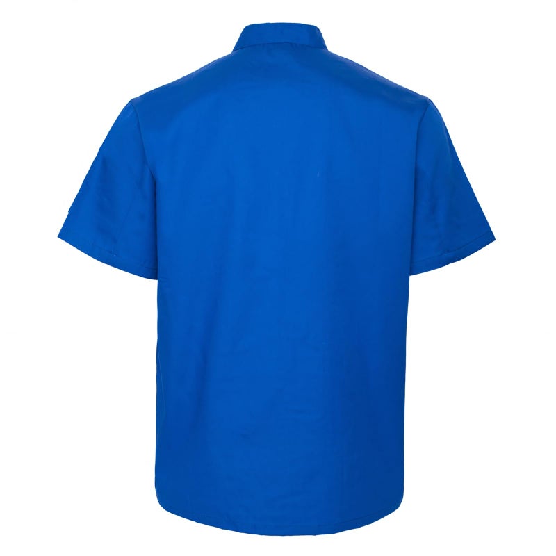 TopTie Unisex Short Sleeve Chef Coat Jacket, Royal Blue - Image 2